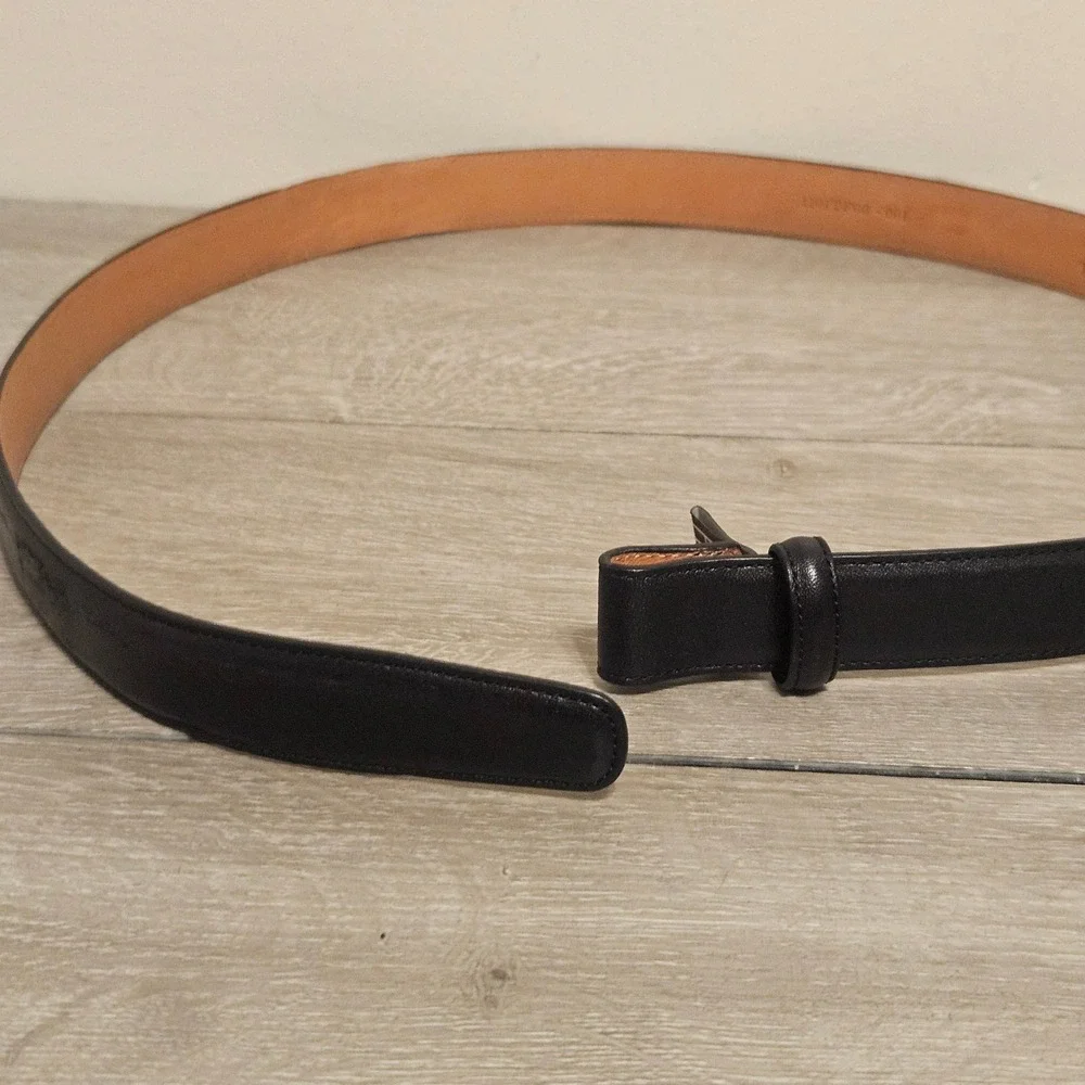 Trafalgar Mens Italian Calfskin Leather Belt Black Size 34 85 1101TF66-001